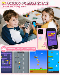 FKATEEN kids smart phone 8GB SD card stores photos and videos