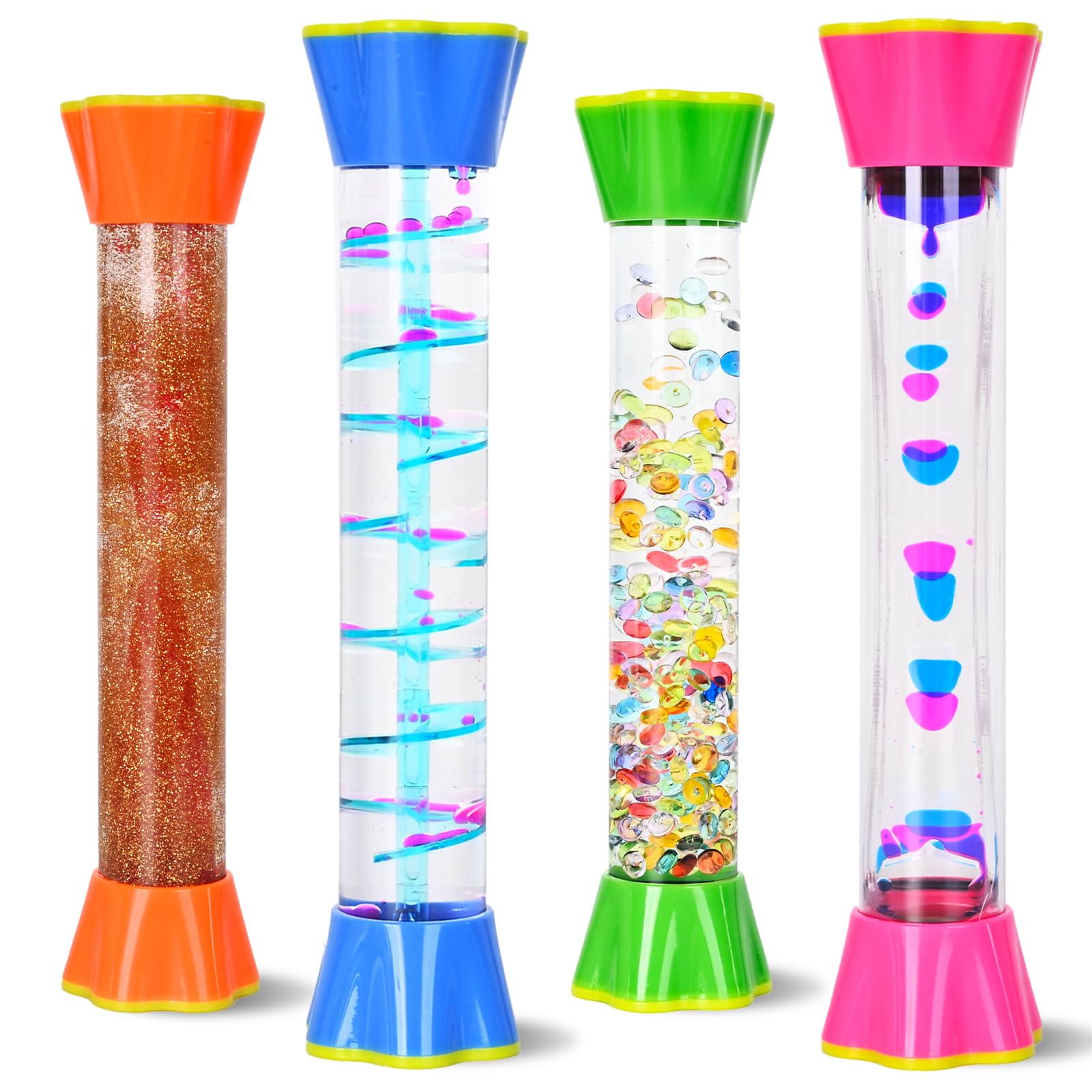 FKYTION Cool Tubes Bubbler four-pack with vibrant liquid motion that aids focus