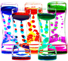 FKYTION Liquid Motion Bubbler Pack five colorful timers for visual stimulation and focus.