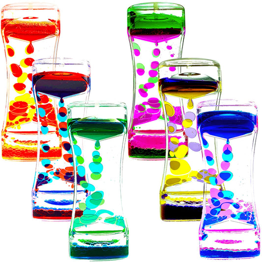 FKYTION liquid motion bubbler timer with colorful drops promotes calm desk focus.