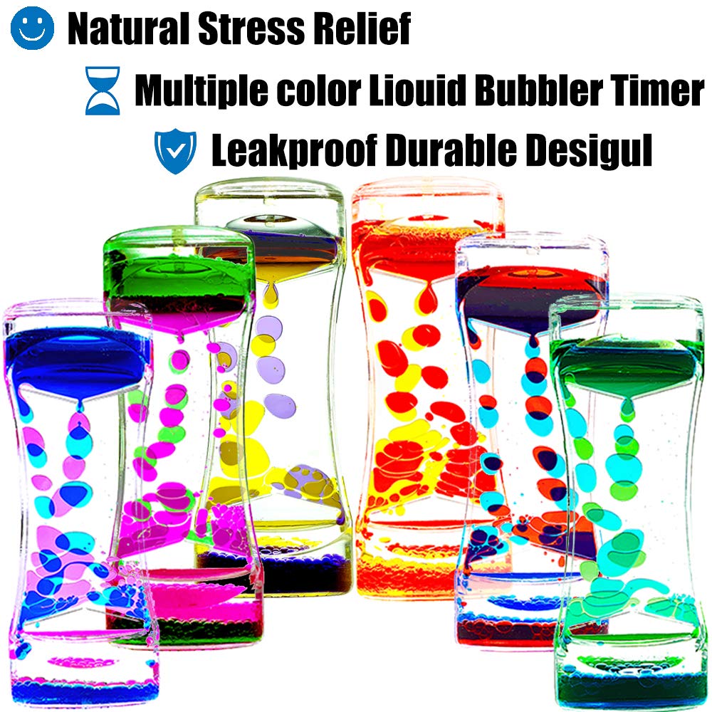 FKYTION liquid motion bubbler timer’s tranquil visuals provide brief stress relief while working.
