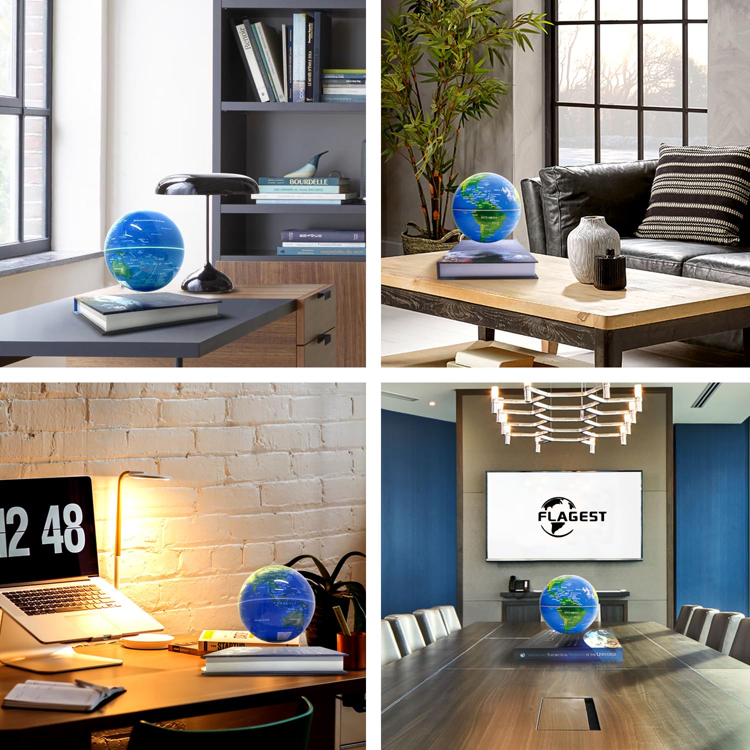 Flagest compact desk decor globe fits home office spaces.