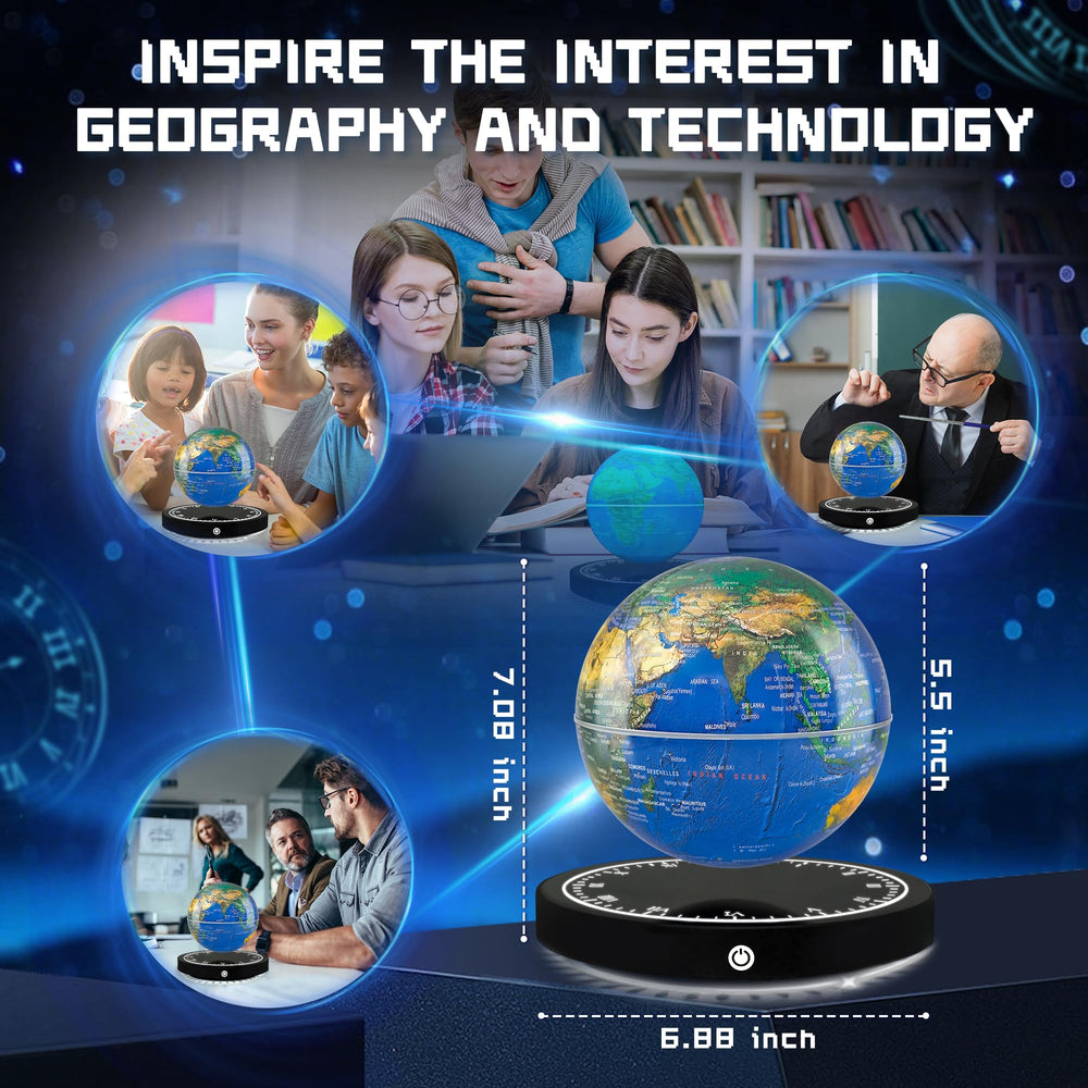 Flagest desk decor globe creates a sleek tech vibe for home offices.