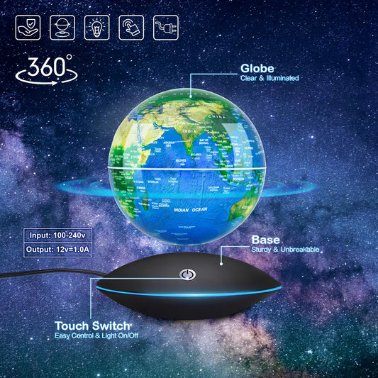 Flagest floating globe base illumination highlighting the glowing base for ambience.