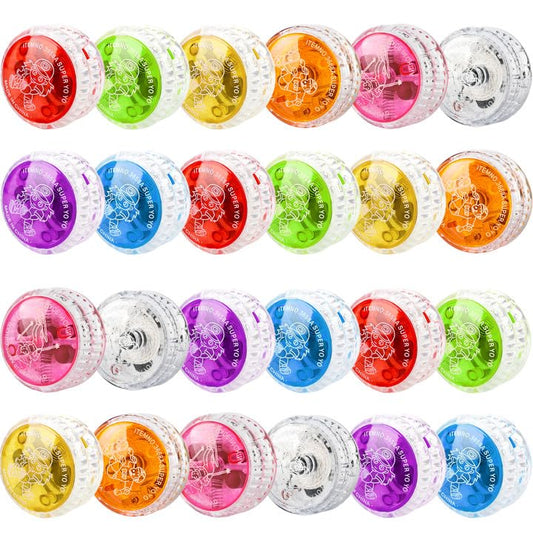 Flahard 24 LED yo-yo balls in eight colors for party gifts and group play.
