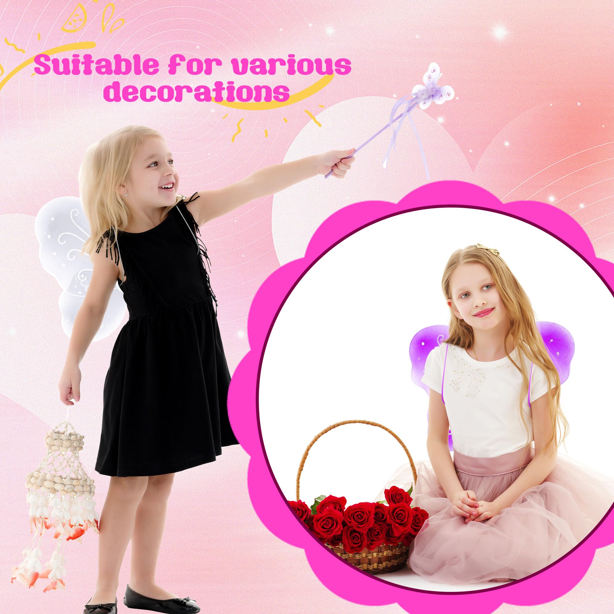 Flahard butterfly wings on-child display, lightweight and comfortable for dress-up play.