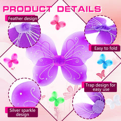 Flahard purple butterfly wings for kids, lightweight accessory for imaginative play.