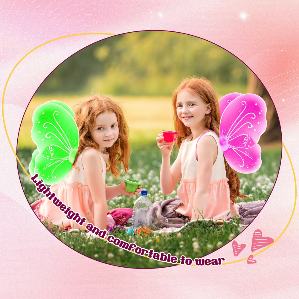 Flahard red butterfly wings for kids, lightweight and portable for travel.