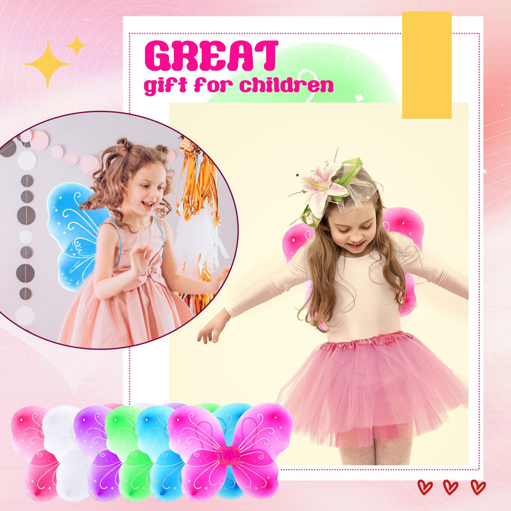 Flahard yellow butterfly wings for kids, bright color ideal for parties and photos.