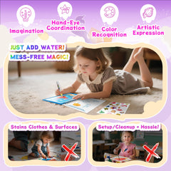 Flamax water brush for toddlers delivers smooth color reveal without stains.