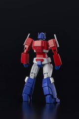 Flame Toys Optimus Prime blaster accessory for action-ready display.