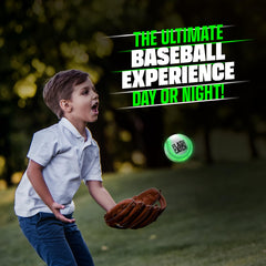 FlashCatch LED baseball in action during a throw