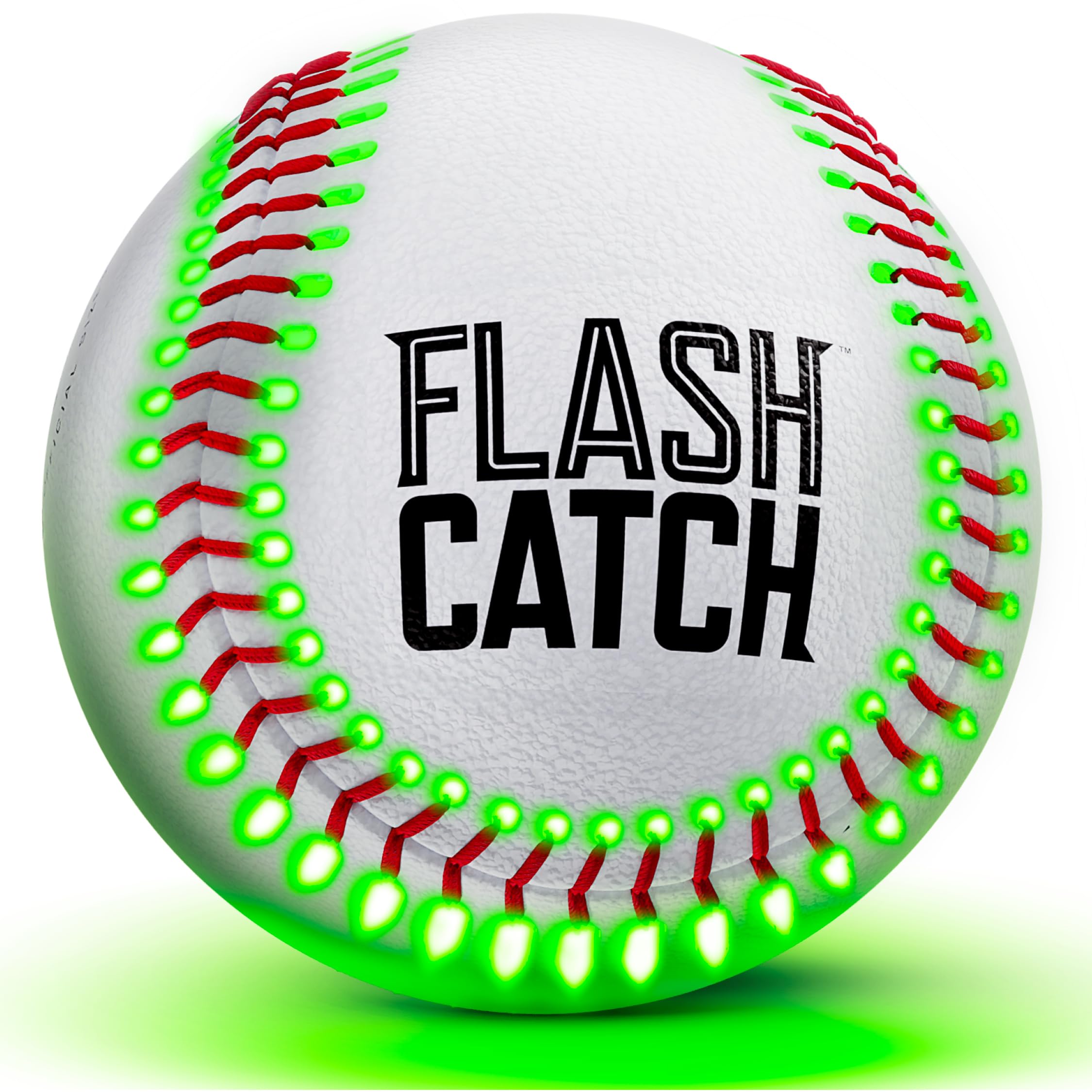 FlashCatch light-up baseball held in hand ready to play