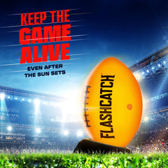 Backyard night game using FlashCatch glow football