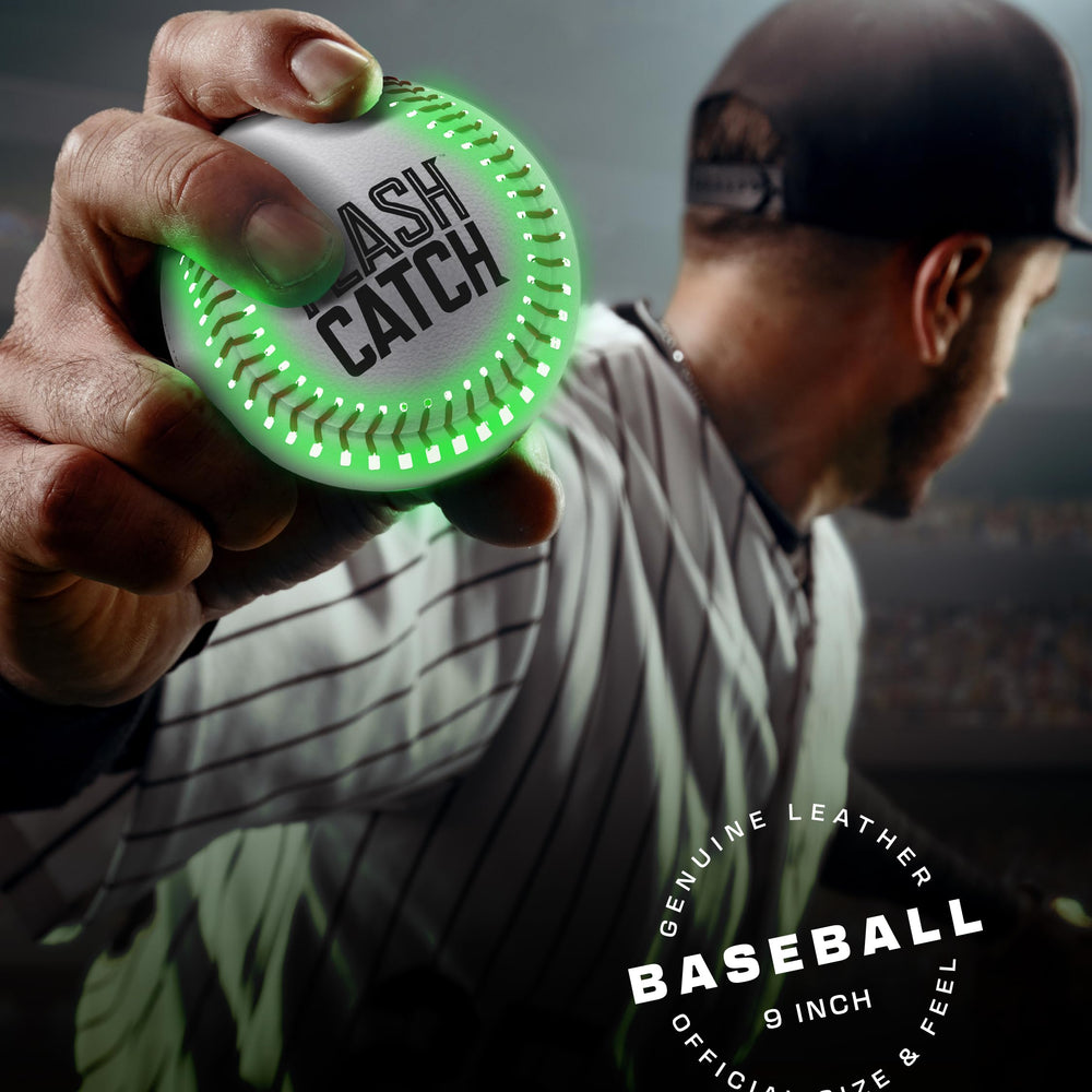 FlashCatch rechargeable baseball designed for long-lasting glow