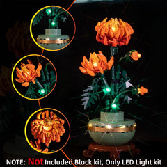 Flashebrick LED kit installation guide improves setup for Lego Chrysanthemum 10368.