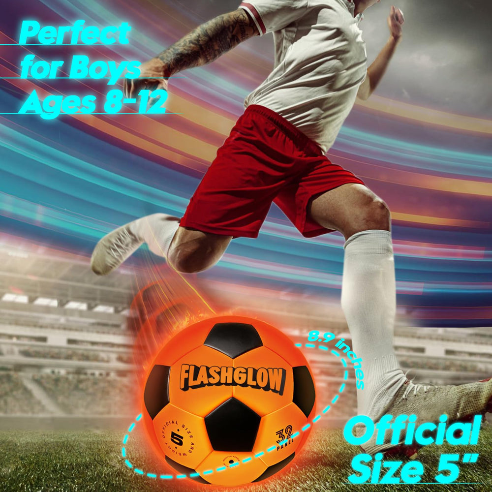 FlashGlow beginner-to-pros soccer ball used for training