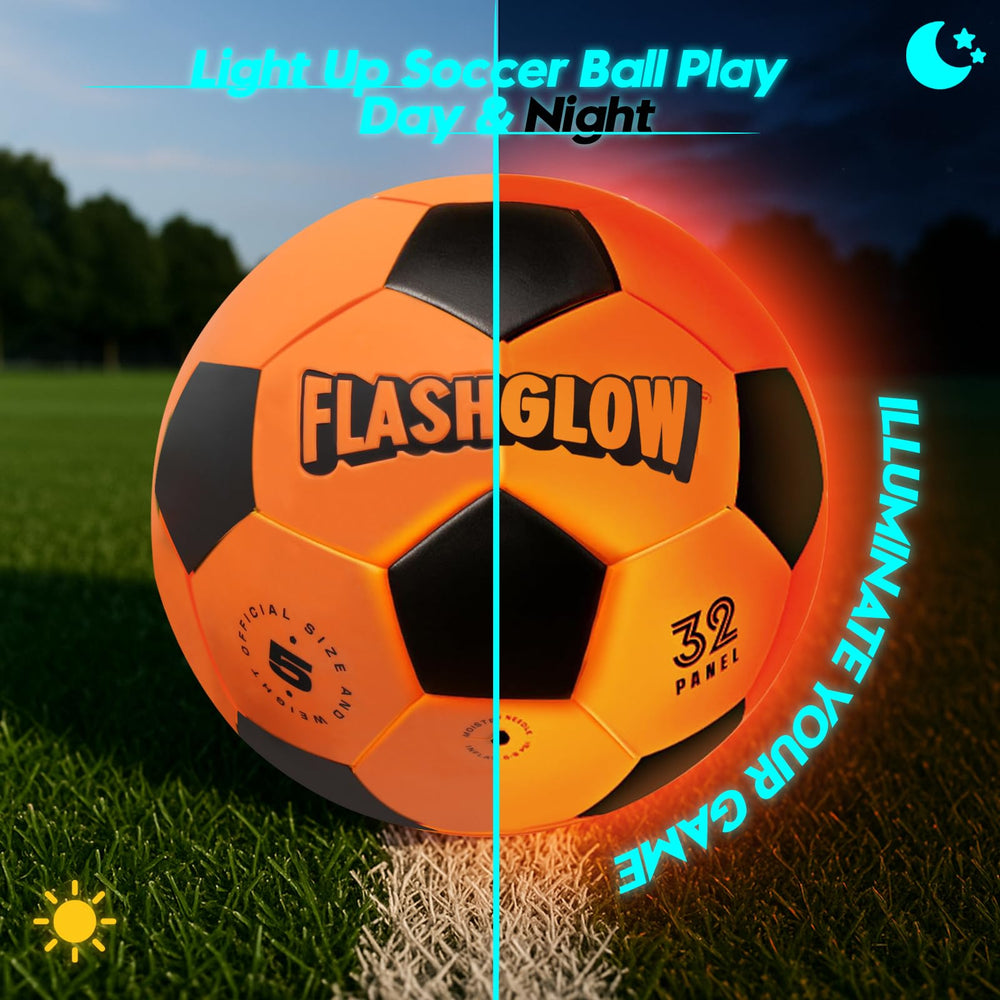 FlashGlow gift-ready glow soccer ball for holidays