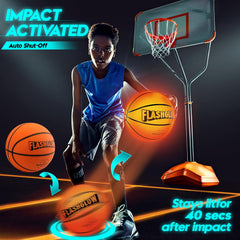 Night-time basketball sessions feel safer with visible glow at dusk and after dark.