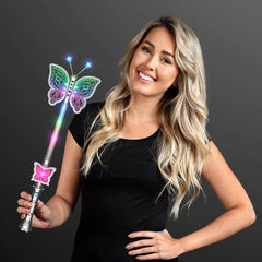 FlashingBlinkyLights butterfly wand with multicolor glow and included batteries for instant play.