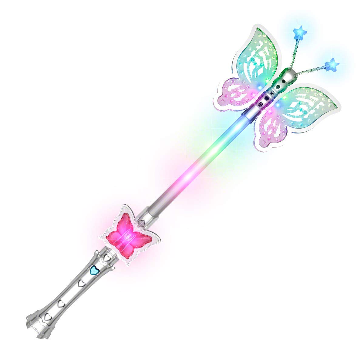 FlashingBlinkyLights LED Pretty Butterfly Wand, closed, ideal for costumes and party moments.