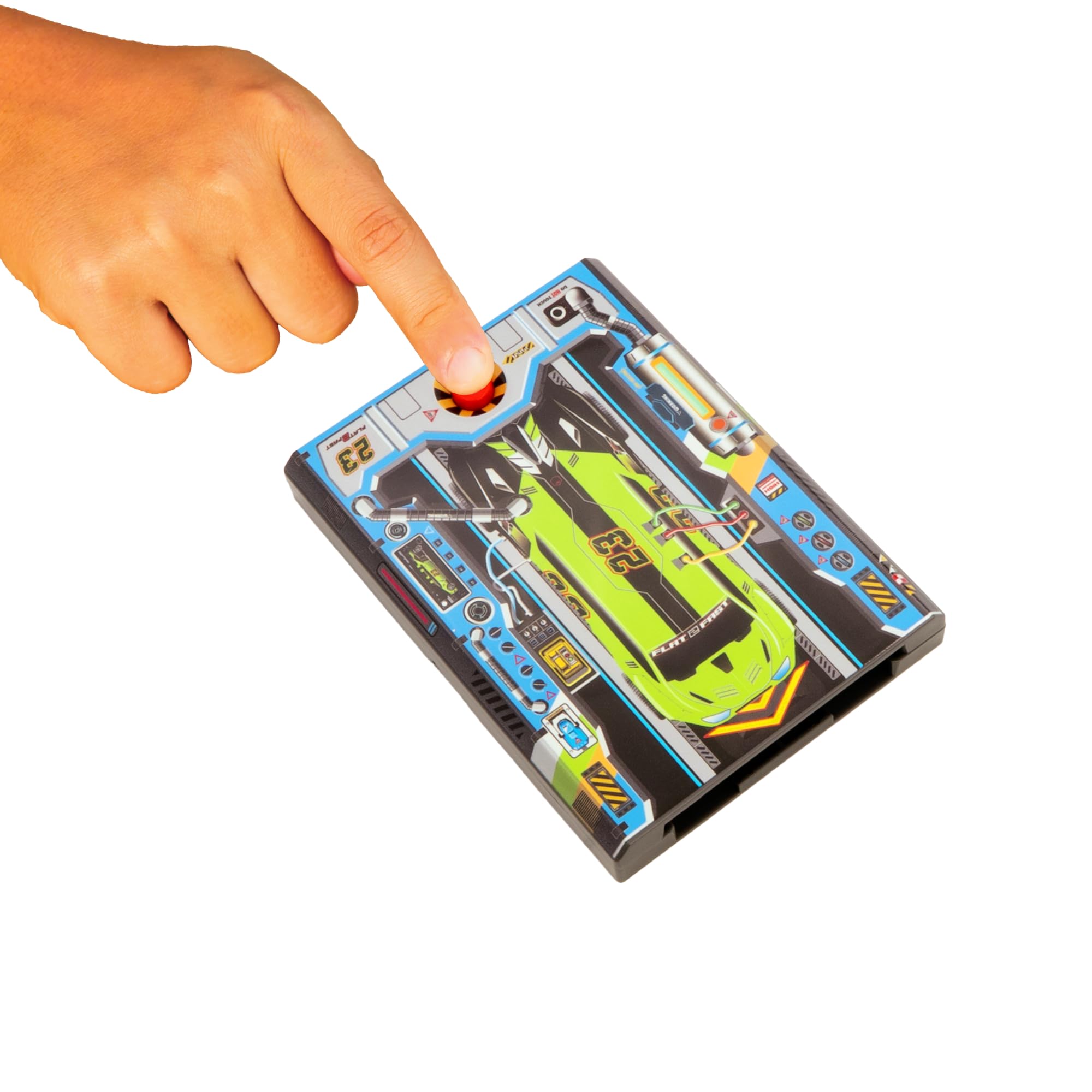 FLAT 2 FAST flat surface playfield supports versatile stunt setups.