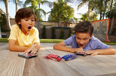 FLAT 2 FAST lava orange stunt racer side profile for imaginative play