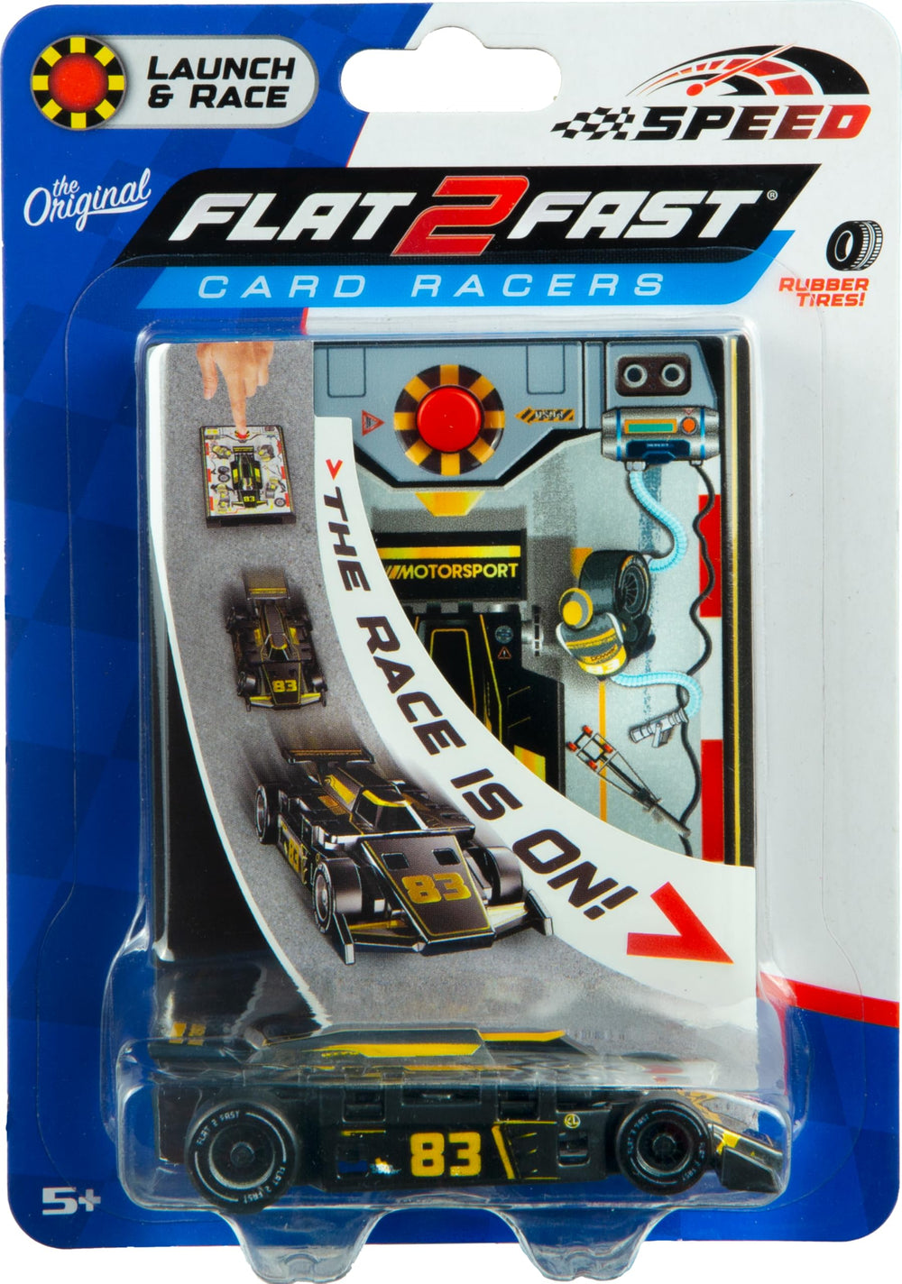 FLAT 2 FAST Original Speed Card Racer top view emphasizes aerodynamic design.