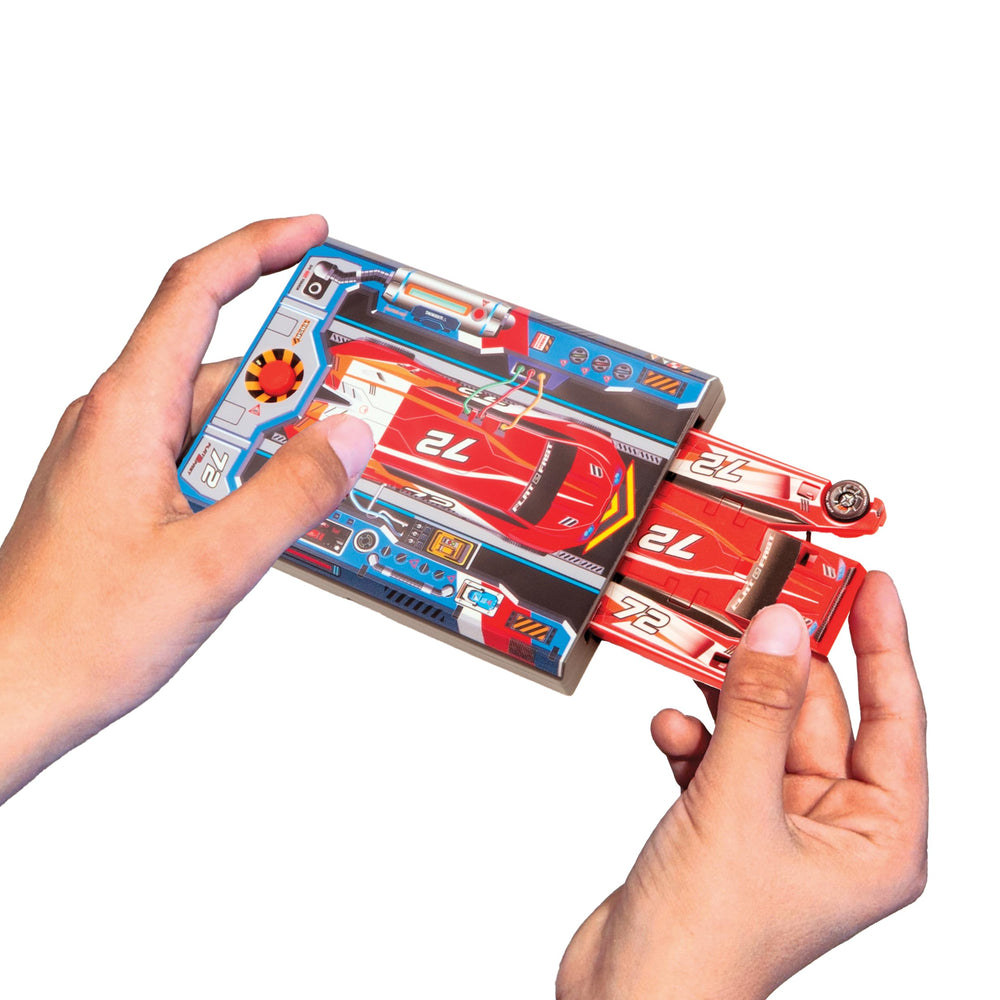 FLAT 2 FAST pocket-friendly racer fits in pockets and backpacks.