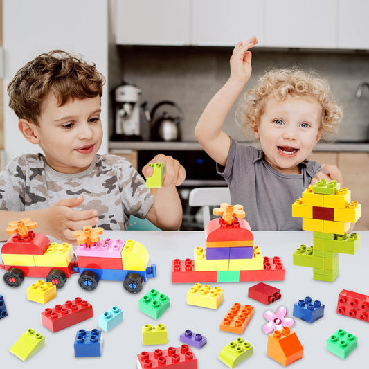 FlatGoat blocks with 10+ shapes, versatile for imaginative constructions