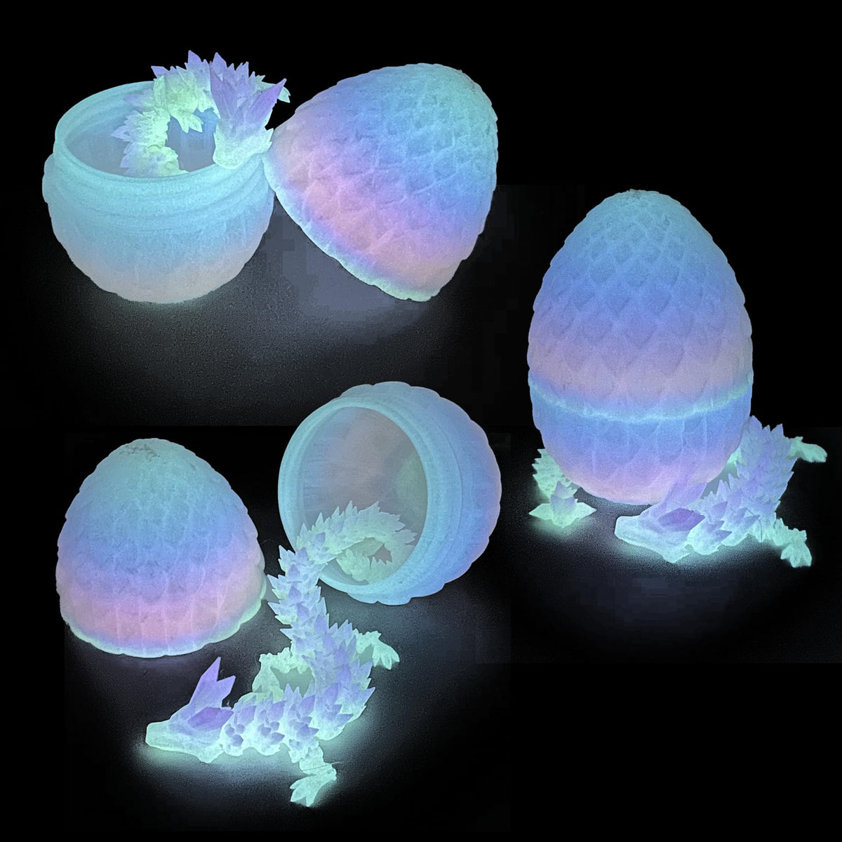 Flavery dragon egg glow rainbow, a captivating desk decor with glow-in-the-dark charm