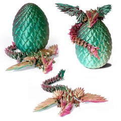 Flavery dragon egg outer-shell in green, fuchsia, and gold enhances vibrant desk decor.
