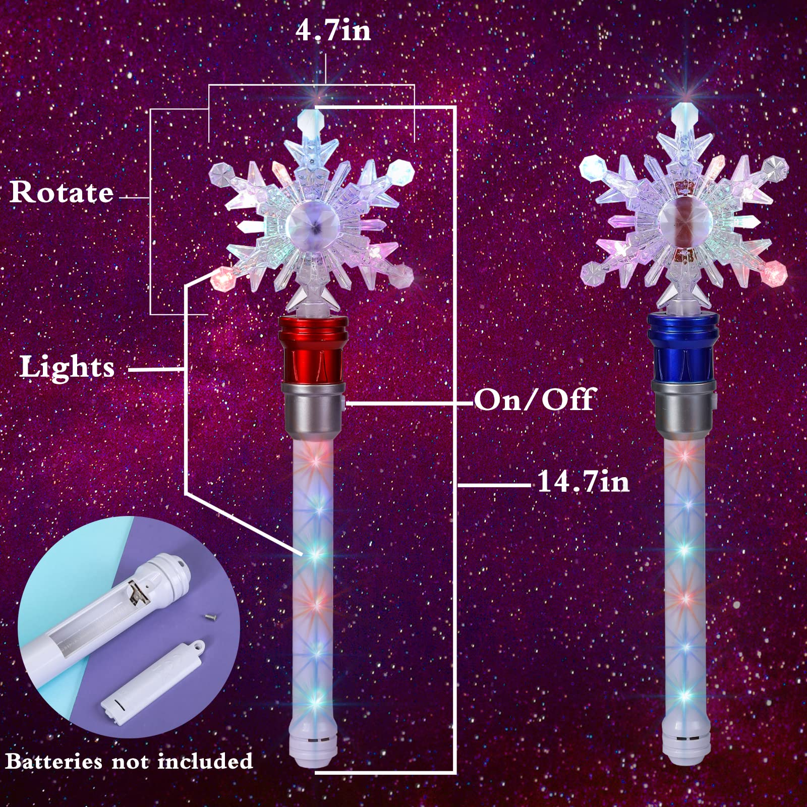 Fleeting Time Snowflake Wand features sparkling snow core for magical storytelling.