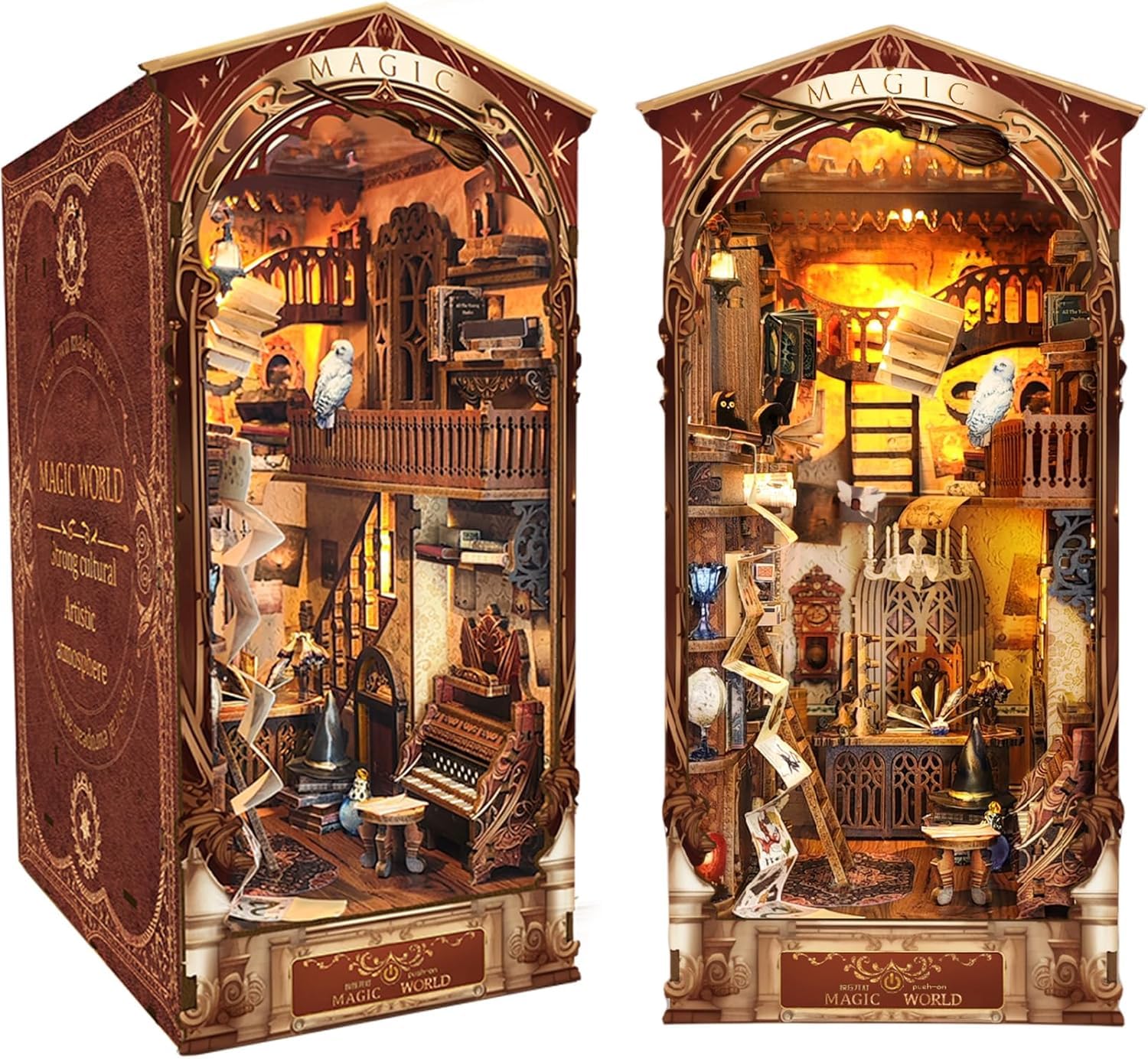 Flever assembled book nook scene on a shelf