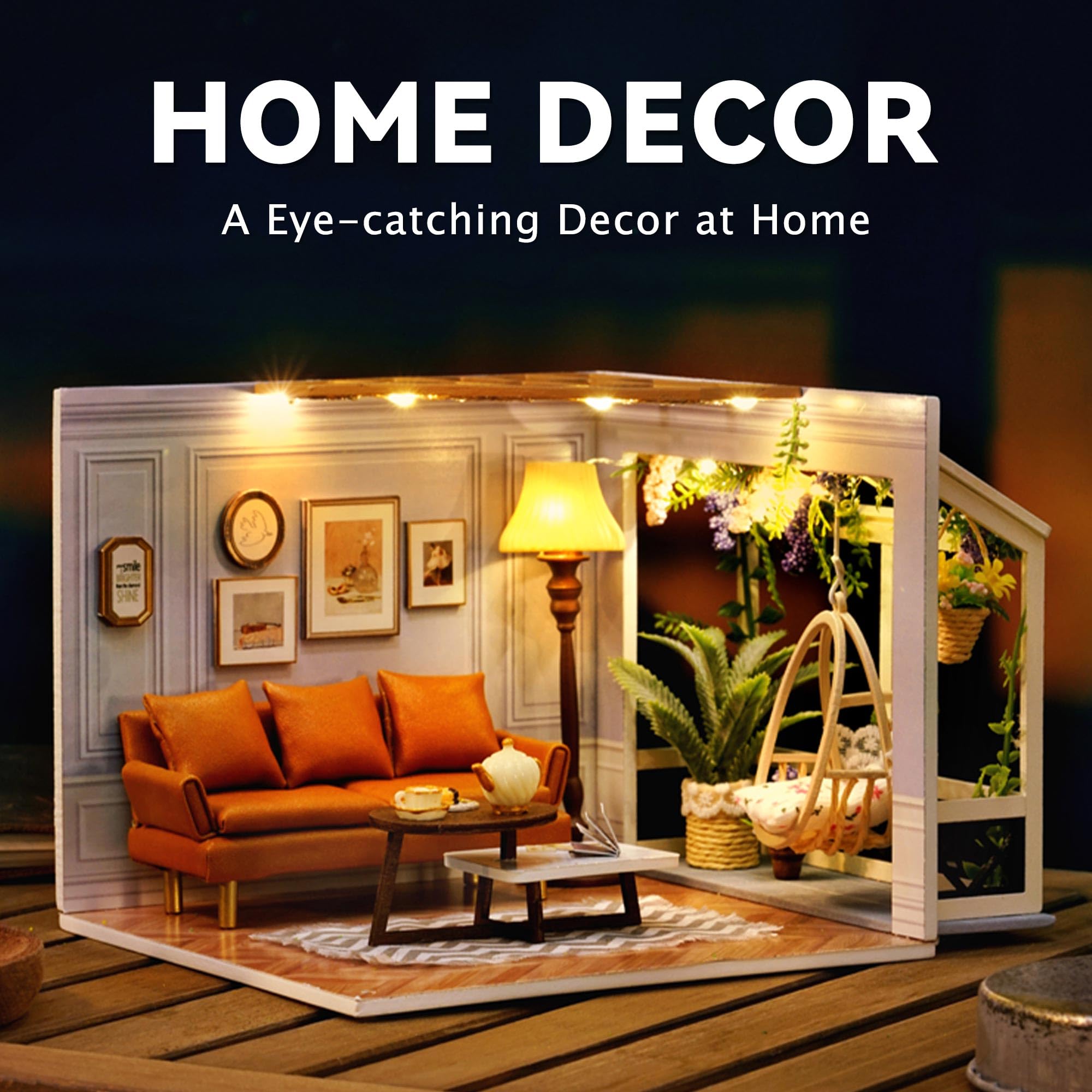 Flever plexiglass dust cover protects the tiny house on display