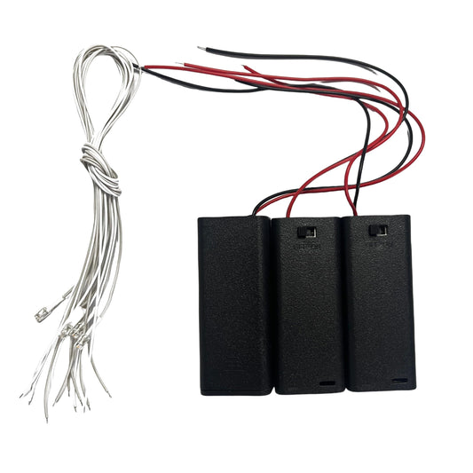 Flever dollhouse battery packs power three compact packs for miniature lighting