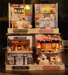 Flever dollhouse Coffee Time batteries not included with lighting option