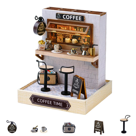 Flever dollhouse Coffee Time front view for display and gifting