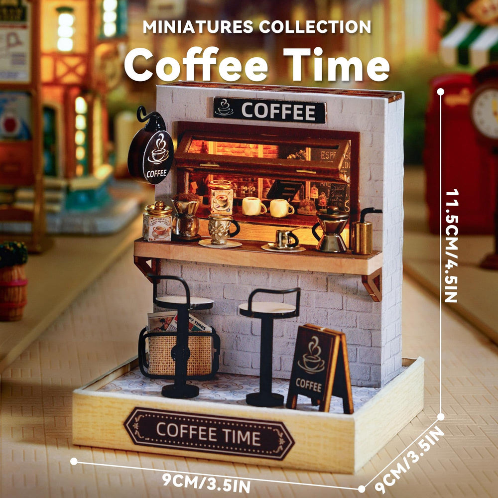 Flever dollhouse Coffee Time interior with furniture for cozy scenes