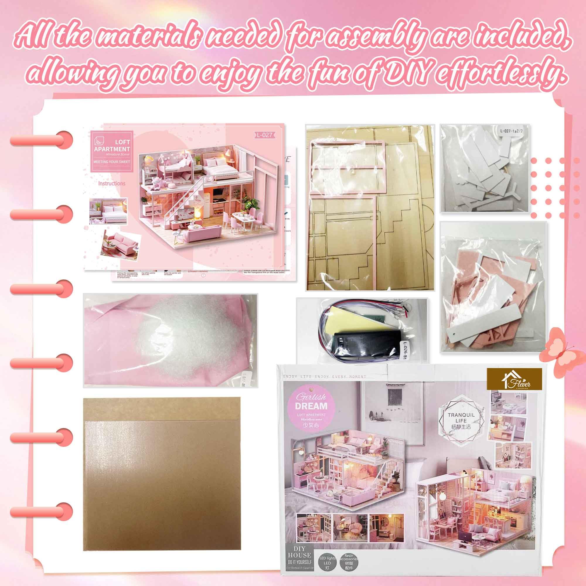 Flever dollhouse decor-fabric-paper enhances authentic styling and personal touches
