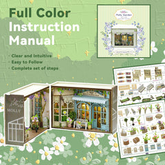 Flever Molly Garden dollhouse kit electronic switch enables interactive lighting