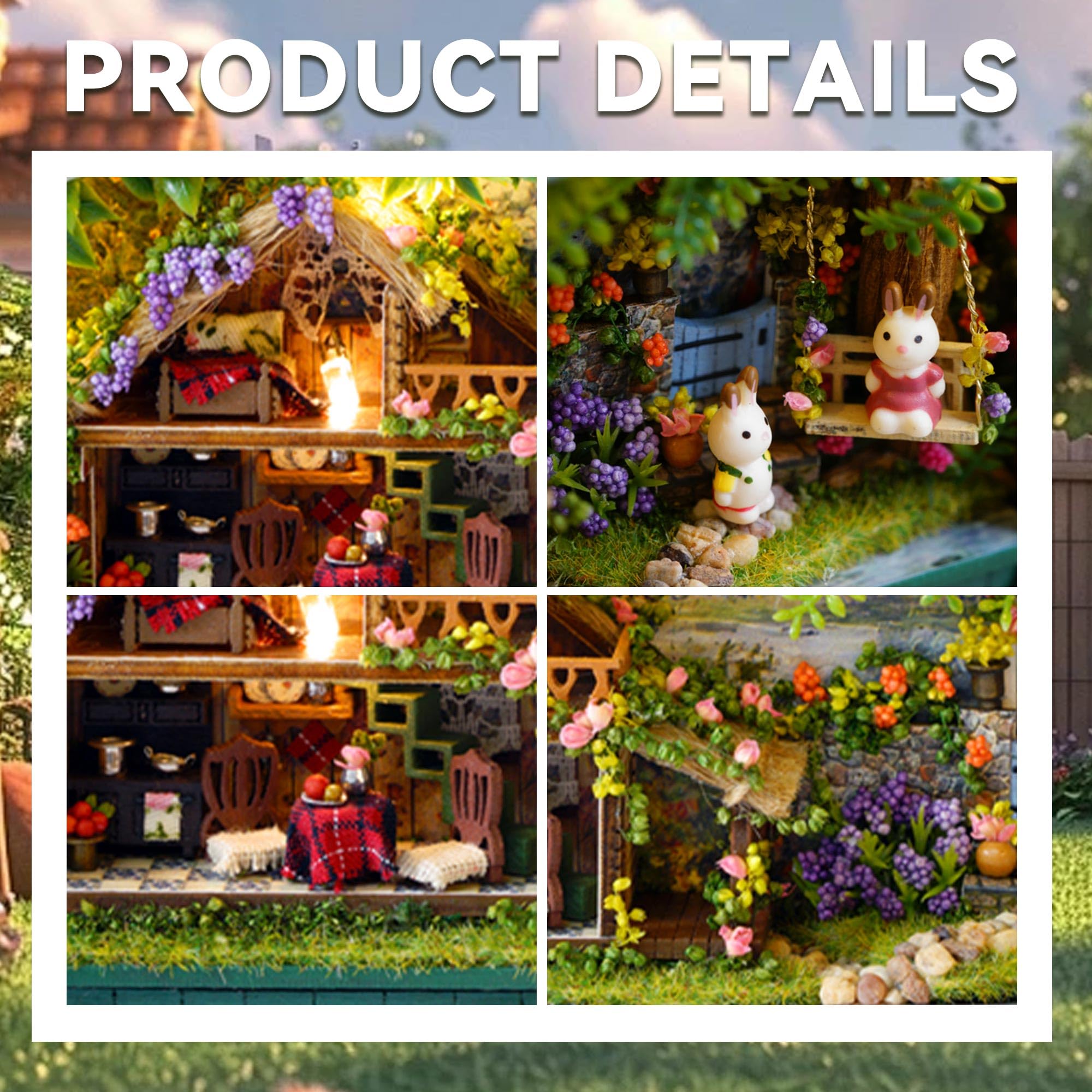 Flever dollhouse dust cover with plexiglass protects your mini scene