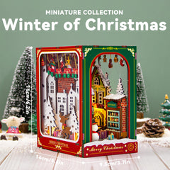 Flever dollhouse kit dust cover in plexiglass protects the tiny scene.