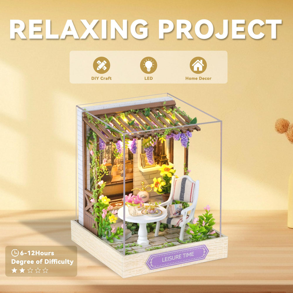 Flever dollhouse-kit english-manual aids assembly with clear hints.