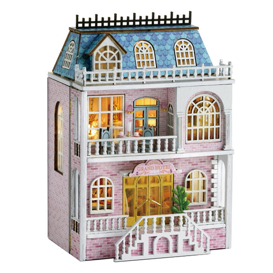Flever dollhouse kit features detailed house structure for a rewarding DIY project.