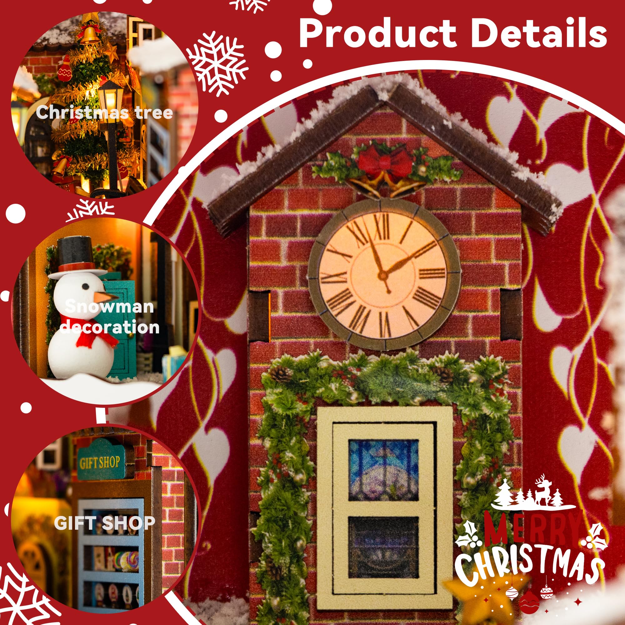 Flever dollhouse kit LED wiring adds warm ambient light.
