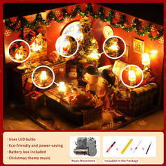 Flever dollhouse kit unboxing photo shows included components ready to assemble.