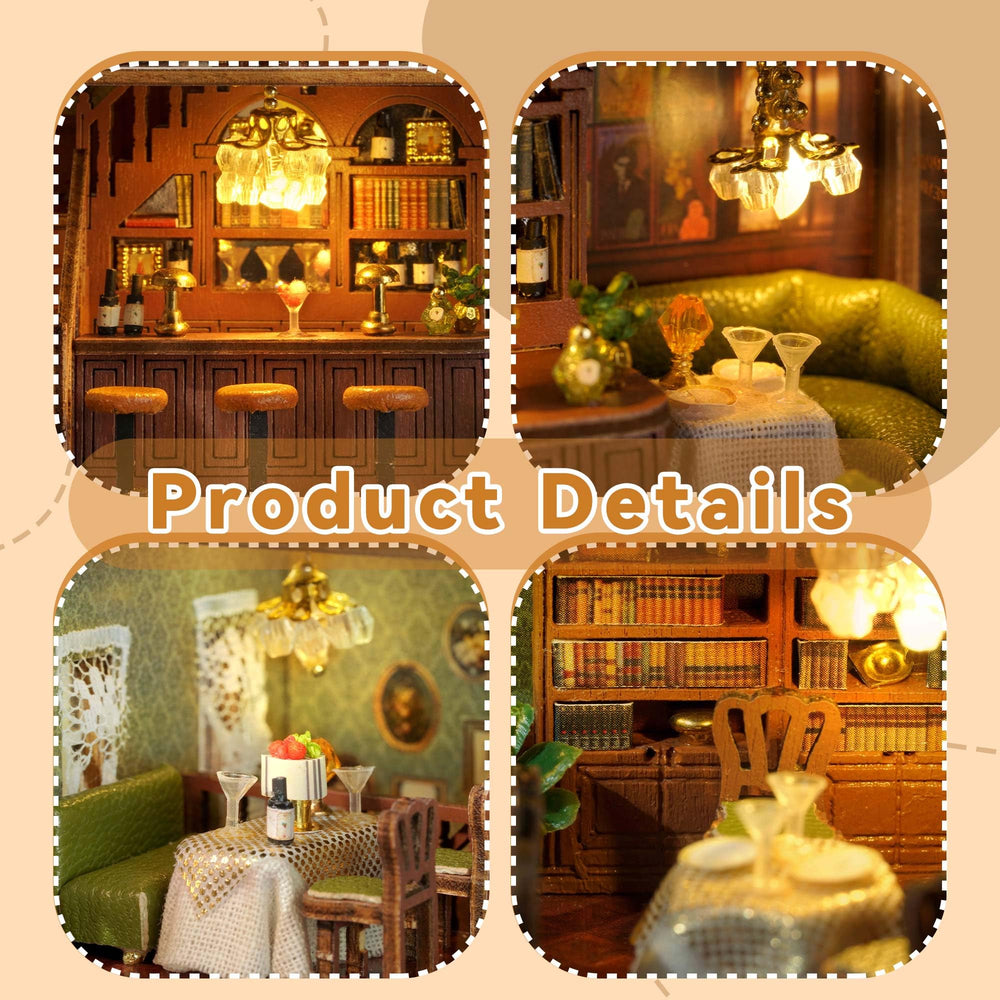 Flever dollhouse LED wires provide soft interior illumination.