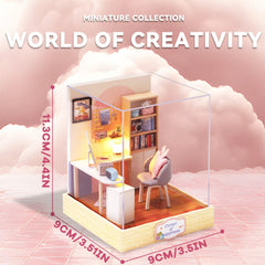 Close-up of included miniature furniture from Flever.