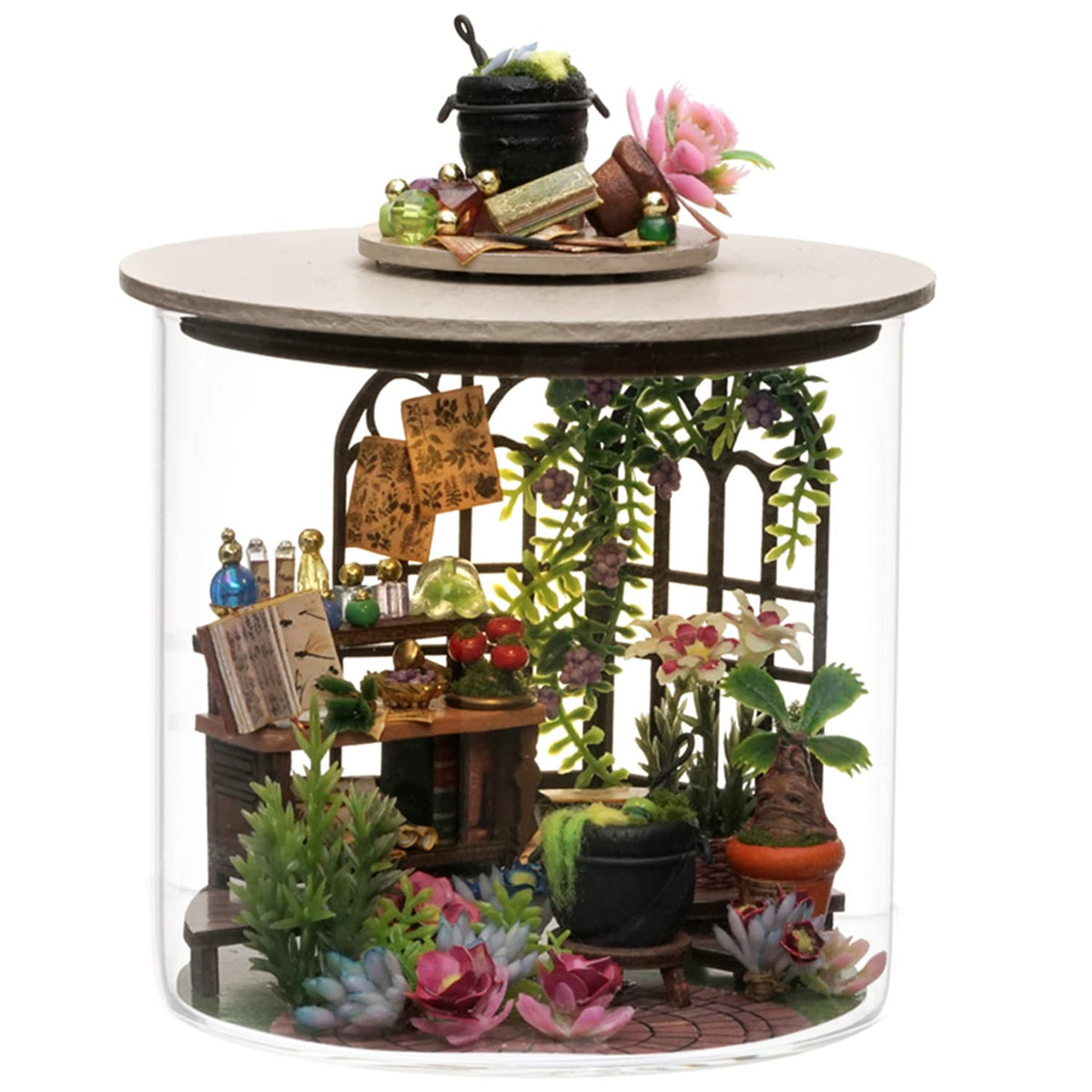 Flever dollhouse exterior during assembly, great for display-ready decorative projects